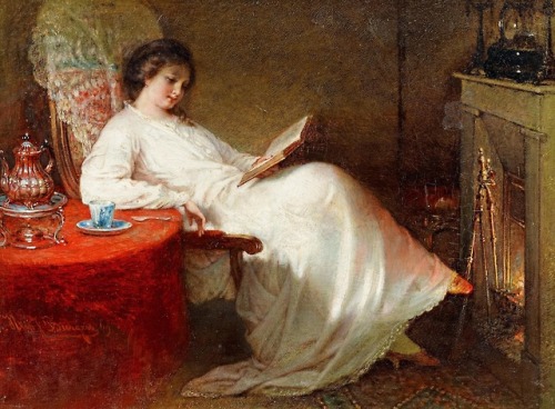 books0977 - Reading Woman by the Fireside. Hendricus Jacobus...