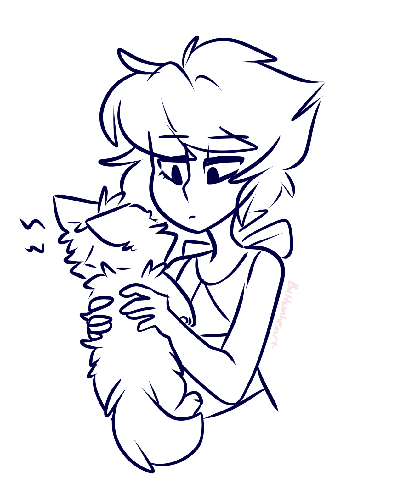 protoform-x6879 said: Draw lapis holding Peri but Peri is a kitten Answer: She scratch