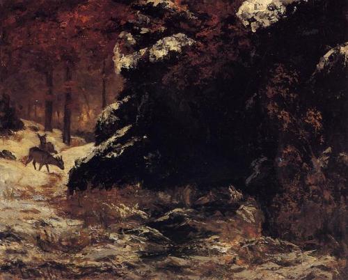 Deer in the Snow, Gustave CourbetMedium:...