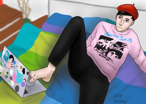 sagehowlter - @amazingphil draws his viewers with his foot! 
