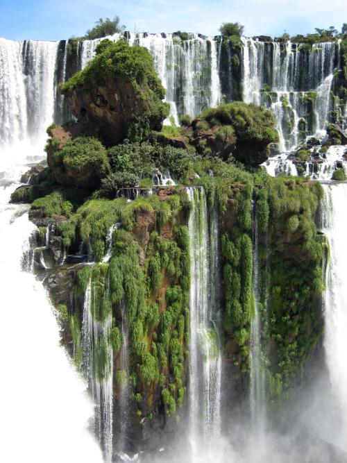Iguaza Falls, on the border of Argentina and Brazil, is one of...