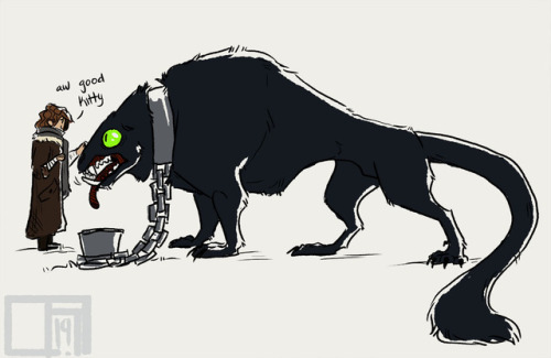 lostsometime - sporkart - Cat person befriends giant cat beast,...