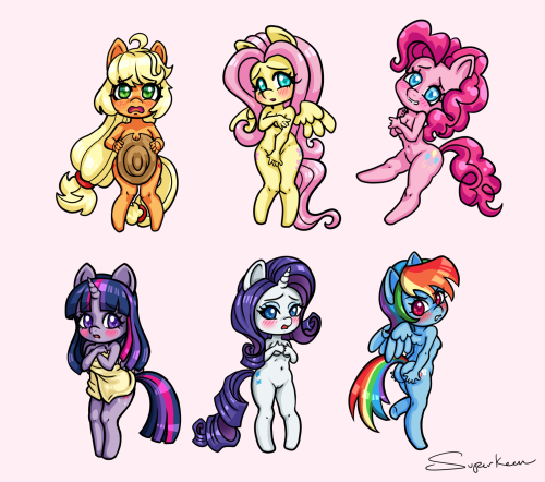 ENF Chibi Mane 6Once I drew one the rest followed.