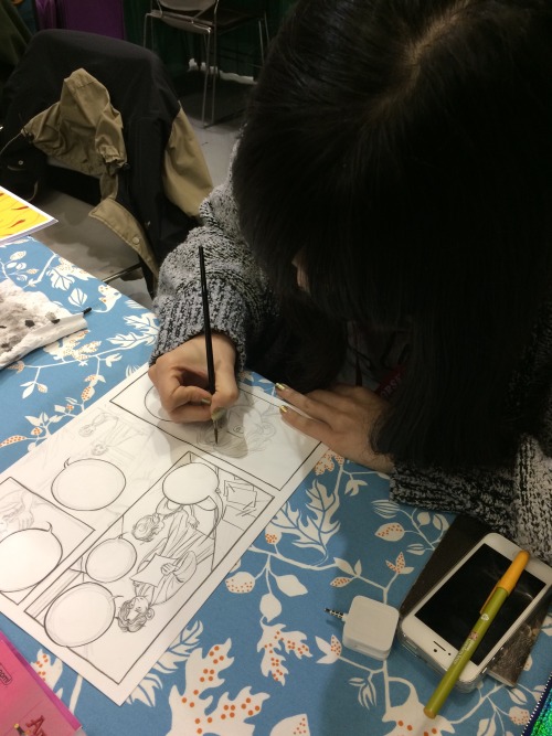firstsecondbooks - Jen Wang inks her upcoming graphic novel THE...