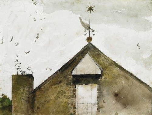 last-picture-show - Andrew Wyeth, Swifts, 1991 (Watercolor on...