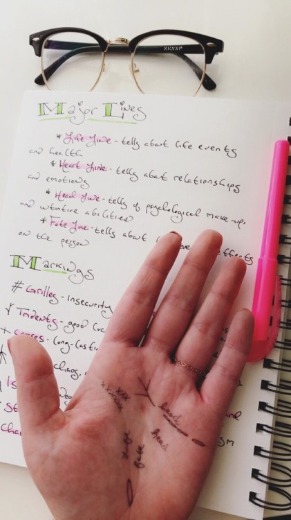 Working on the Chiromancy aspect of Palmistry in my Grimoire ✨