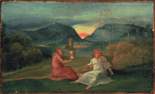 drakontomalloi:Giorgione (attribution) - The Hourglass. N.d.