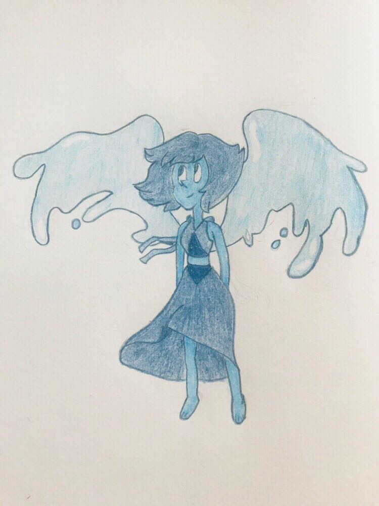 Alright so I’m having my creativity hold my anxiety down to show you this so I’ve got like ten seconds but like I drew the depressed blue girl that is Lapis Lazuli and I’m kinda proud of it so I...