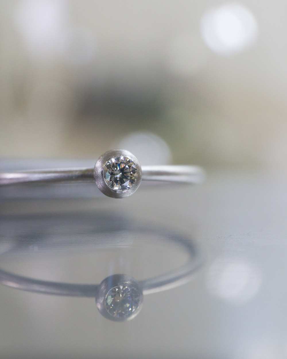 プラチナのエンゲージリング　ダイヤモンド　屋久島でつくる婚約指輪