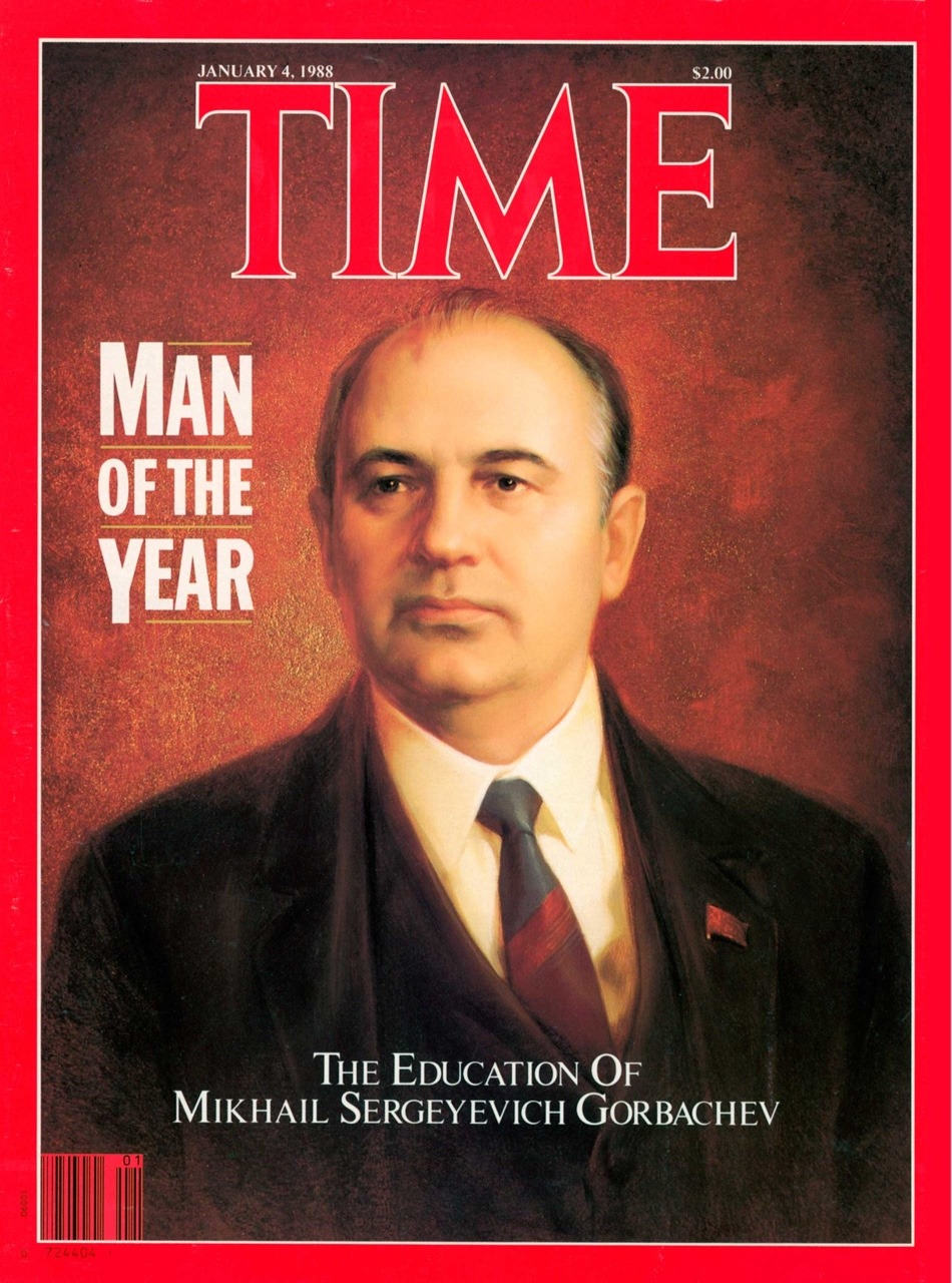‪Navidad’87 🎄Hace 10 días, la redacción de la revista TIME 🇺🇸 decidió que Mijail Gorbachev (56) Premier de la URSS 🚩 sería el hombre del año 1987. El lunes salió la edición con la portada homenaje a Gorbi. #x060188‬