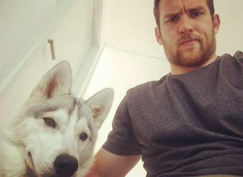 hockeyplayerswithpets - Yannick Weber with his dog,...