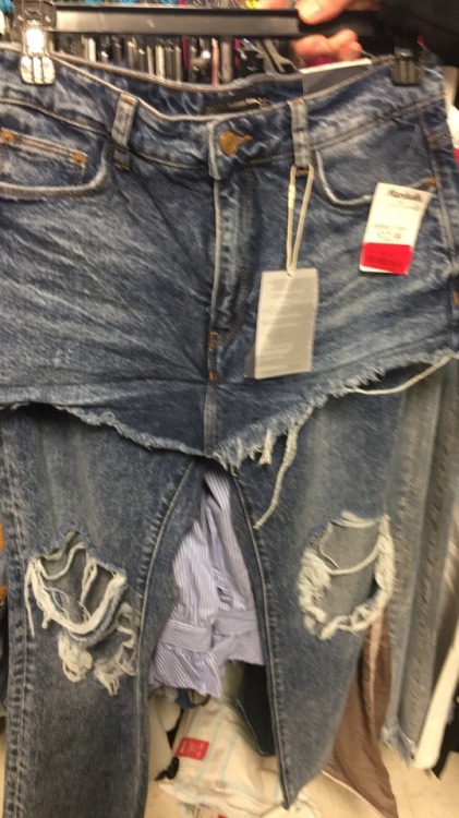 shiftythrifting - a 2 in 1 jeans/jorts combo found at a goodwill...
