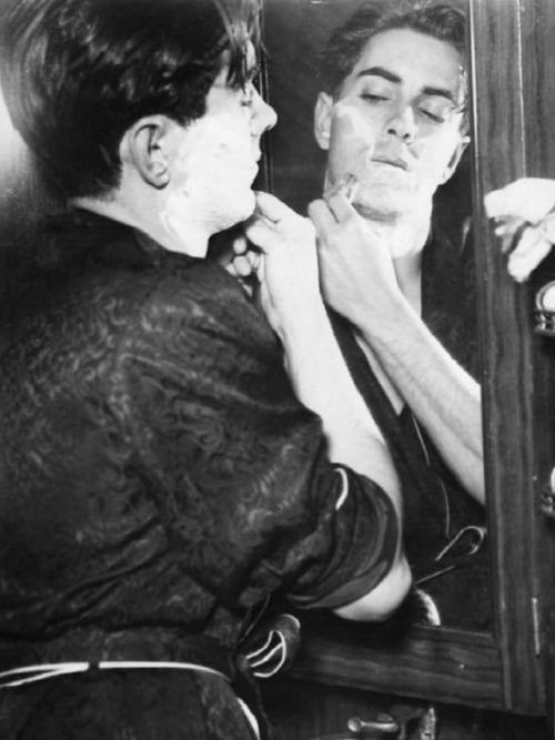 wehadfacesthen - Candid of Tyrone Power shaving his gorgeous...