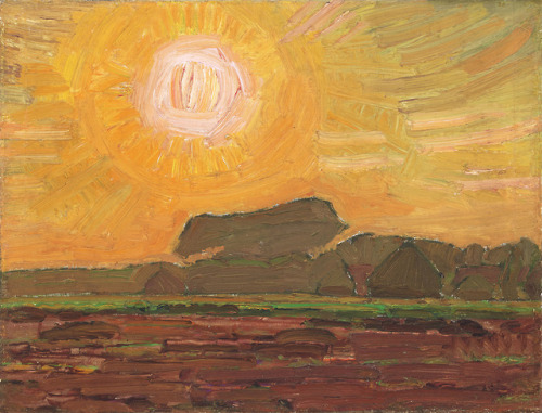 huariqueje:Landscape with setting Sun   -   Leon de Smet ,...