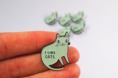lesstalkmoreillustration - Enamel Cat Pins By ilikeCATSshop On...