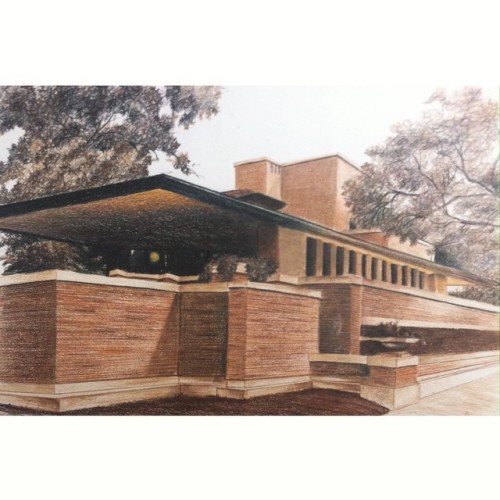 Robie House, Frank Lloyd Wright.#Monochrome #Arquitectura...