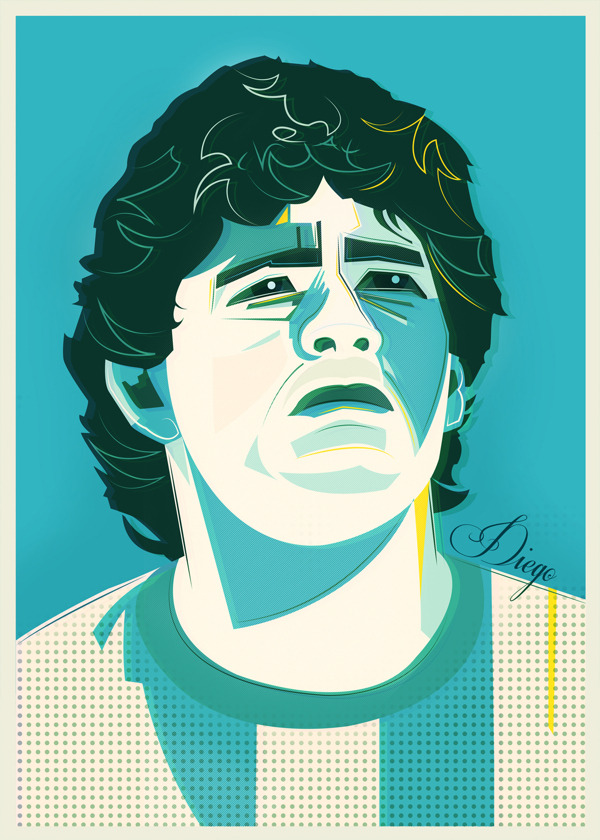 World Cup Legends by Neil Stevens “ “As the countdown to the World Cup in Brazil 2014 begins, I’ve created a handful of illustrative portraits of the legends of the tournament. These are the players who lit up the world with the performances at...