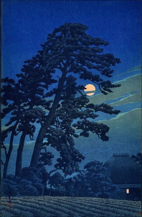 wonderlartcafe - Kawase Hasui (1883-1957), Moon At Magome 馬込の月