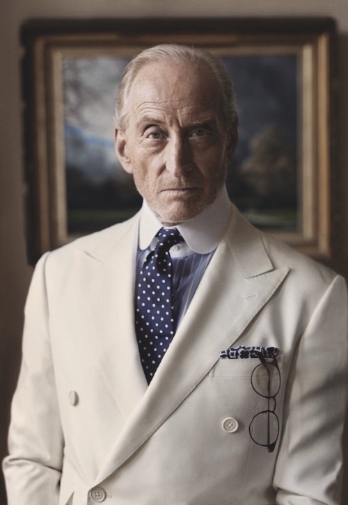 chapstyle - Charles Dance executes a perfectly styled polka dot...