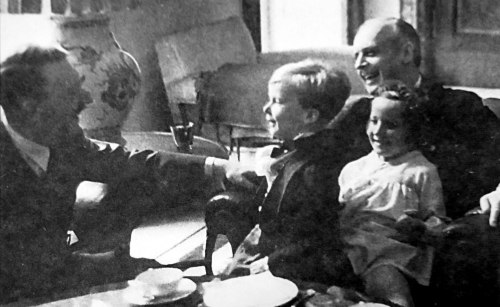 Adolf Hitler and Joachim von Ribbentrop with his kids Adolf and...