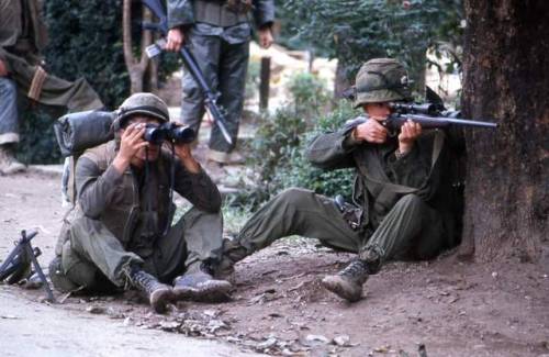 greasegunburgers - February 1968, Hue city - A Marine sniper...