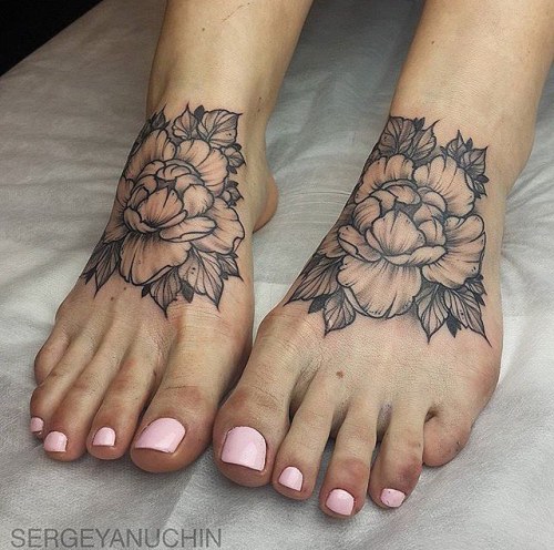 tattoos-org - Flower Foot TattooArtist - S E R G E Y A N U C H...