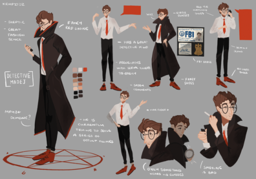 krypitdz - Character sheets for that Detective AU that’s in my...