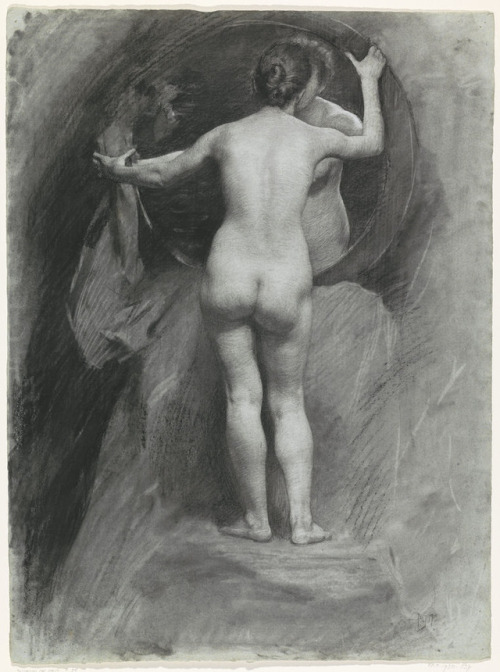 Pieter de Josselin de Jong - Naked woman in front of a mirror...