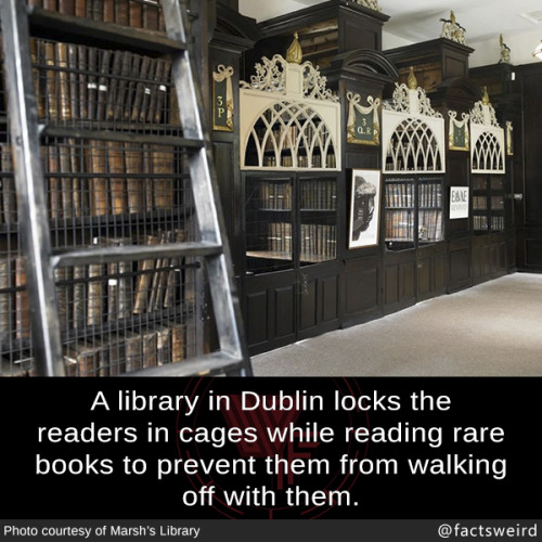 mindblowingfactz - A library in Dublin locks the readers in cages...