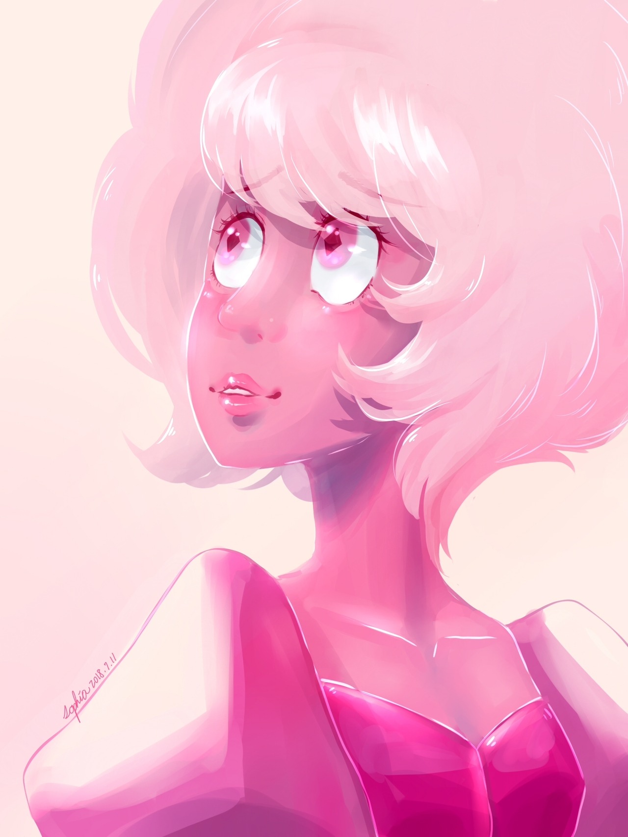 Some Pink. I love those eyes,full with hope.