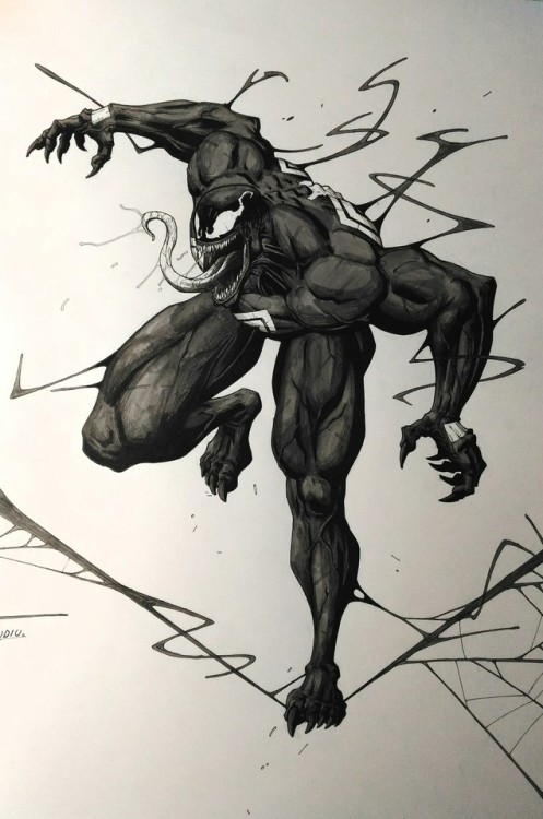 limbasan-san - Symbiote incoming! Venom fun illustration. Pens...
