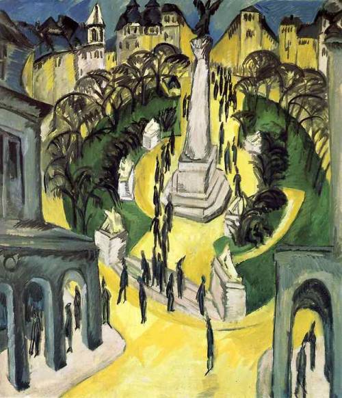 expressionism-art - Der Belle Alliance Platz in Berlin, 1914,...