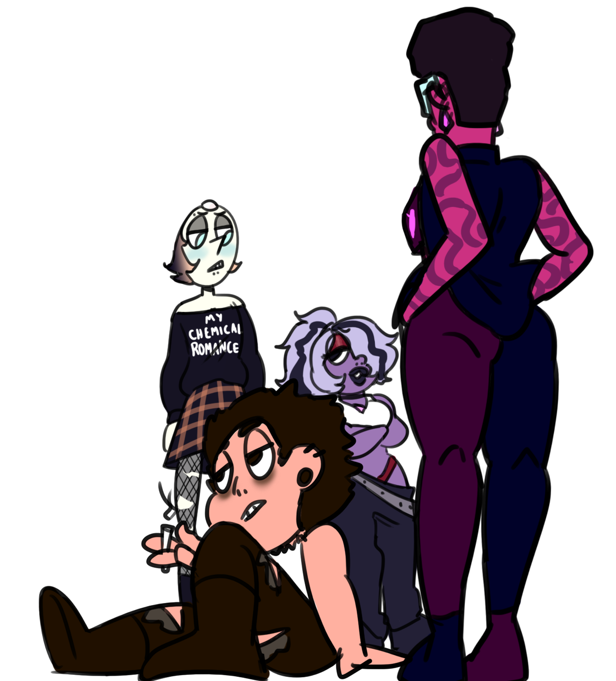 The Crystal Gems as Hot Topic icons