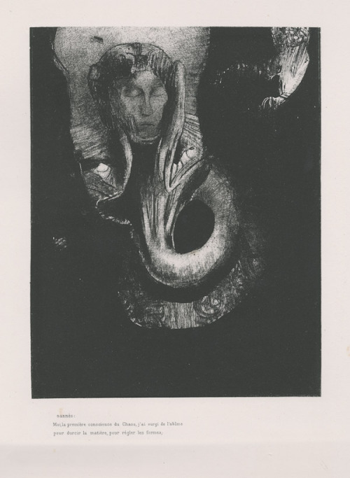 artist-redon - Oannès - I, the first consciousness of chaos, arose...
