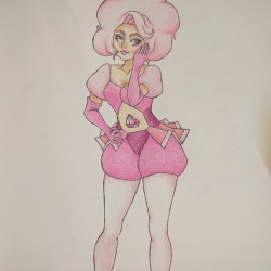 Just doodled Trixie cosplaying as Pink Diamond from Steven Universe today: