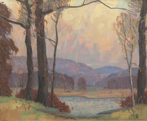 fleurdulys - Wooded Lake in Autumn- Carl Rudolph Krafft