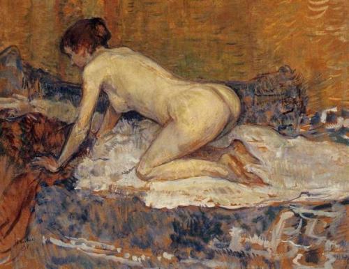 artist-lautrec:Crouching Woman with Red Hair, 1897, Henri de...