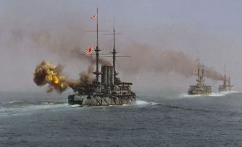 Battle of Tsushima 1905.After the Japanese destroyed the Russian...