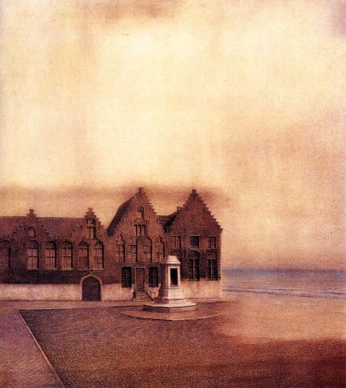 spoutziki-art - The Abandoned Town by Fernand Khnopff - 1904