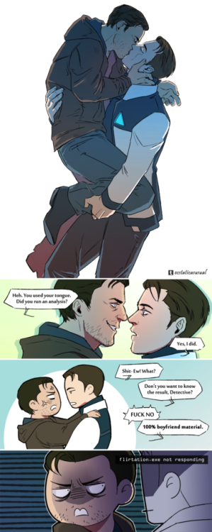 ecstaticasusual - RK900 and his human