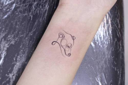 Tattoo Tagged With Continuous Line Small Bear Line Art Animal