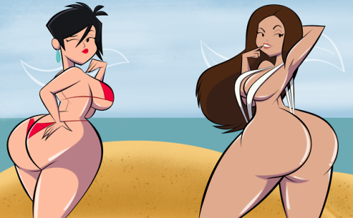 ck-blogs-stuff - Sexy Beach - Neena and Rebecca! by CK-Draws-Stuff...