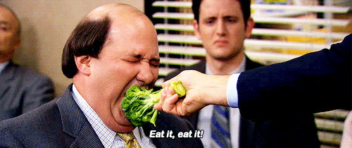 Image result for the office kevin with food gif