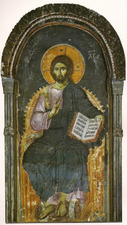 dramoor - Christ Enthroned, the Protaton, Mount-Athos,...
