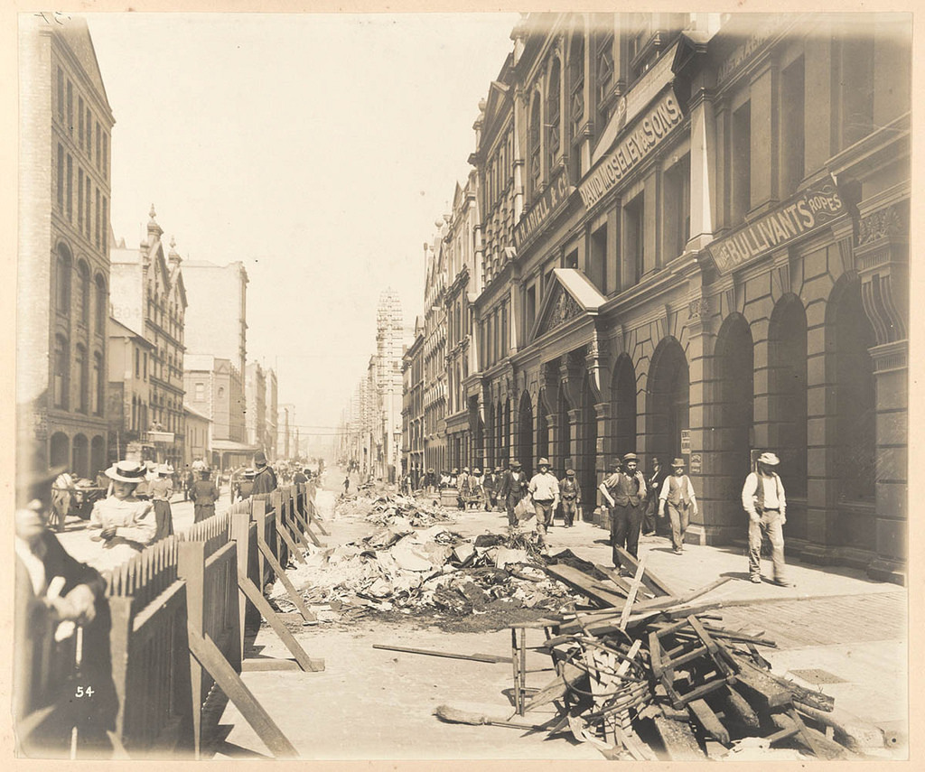 Улицы Сиднея. 1900. Время Бутонской чумы. Панеслась