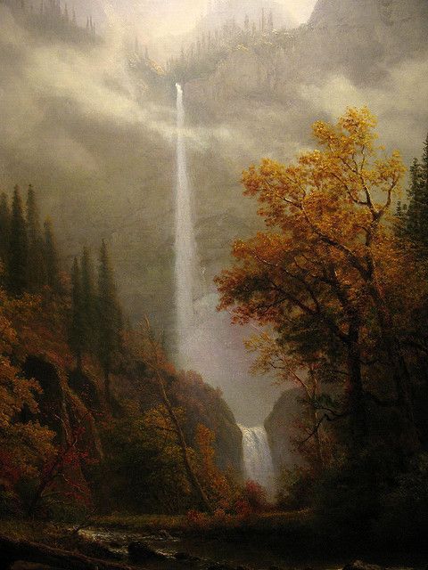 elvenforestworld - Multnomah Falls by Albert Bierstadt