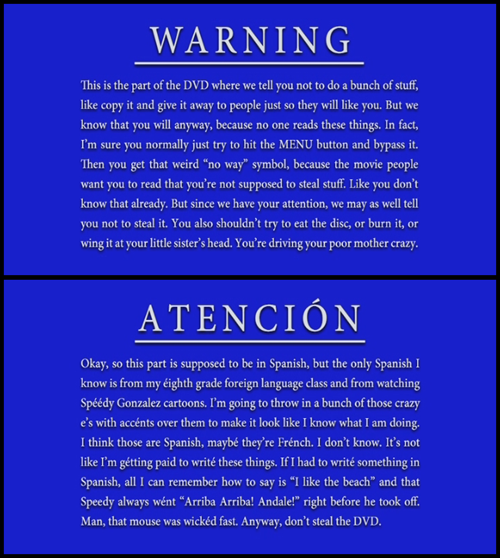 postinondaintanet - RoosterTeeth DVD’s anti piracy warnings