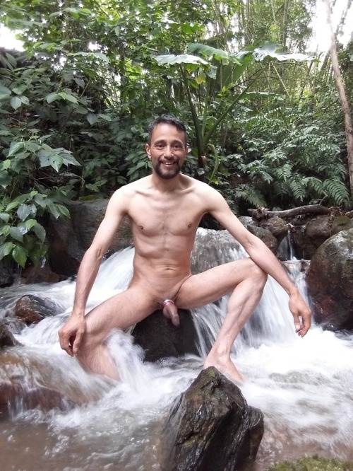 Nude… natural waterfall..