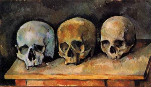 artist-cezanne:The Three Skulls, Paul CezanneMedium:...