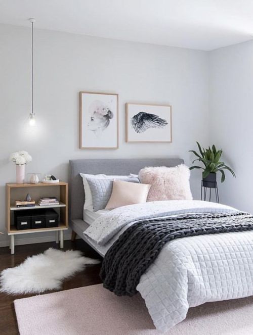 pink and gray  bedroom  Tumblr 